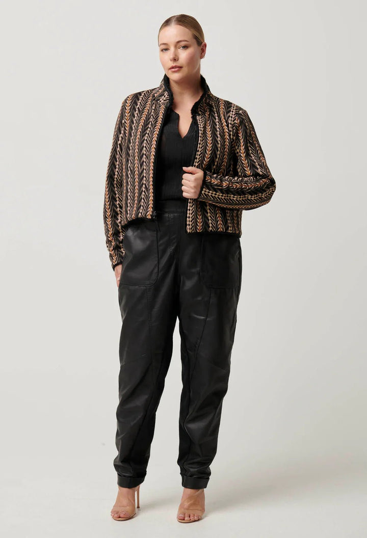 ONCE WAS Rylie Reversible Ponte Fur - Black Bromegrass Coats & Jackets Once Was