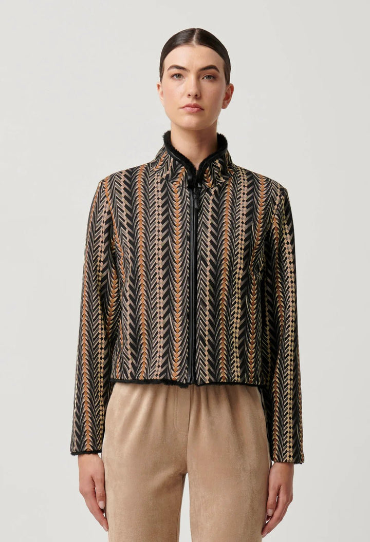 ONCE WAS Rylie Reversible Ponte Fur - Black Bromegrass Coats & Jackets Once Was