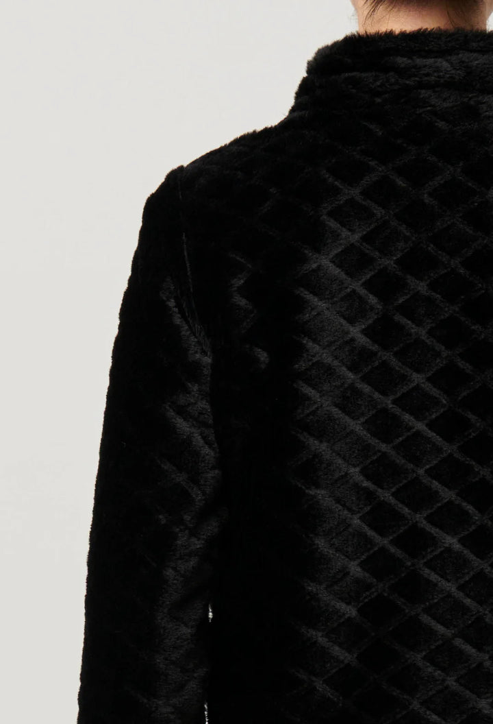 ONCE WAS Rylie Reversible Ponte Fur - Black Bromegrass Coats & Jackets Once Was