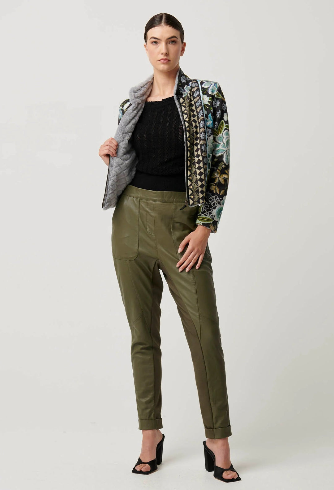 ONCE WAS Rylie Reversible Ponte Fur - Dahlia Fields Coats & Jackets Once Was