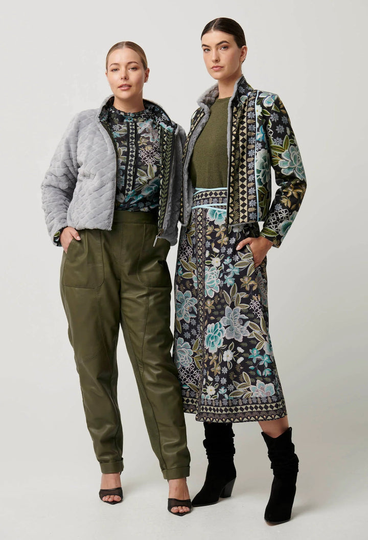 ONCE WAS Rylie Reversible Ponte Fur - Dahlia Fields Coats & Jackets Once Was