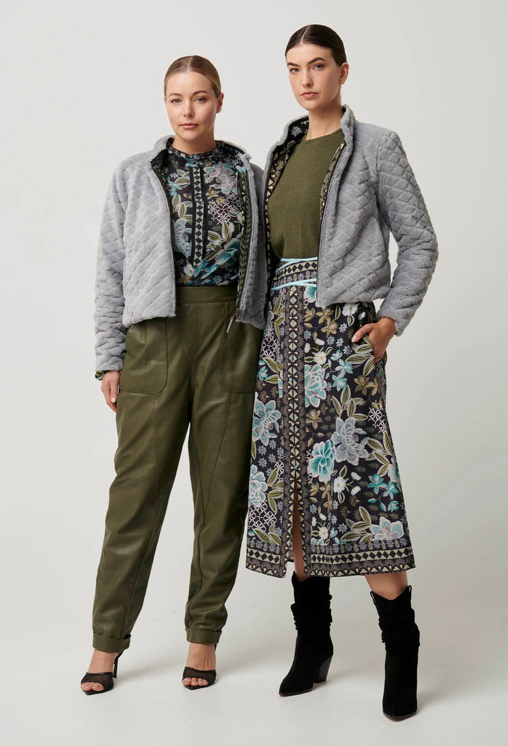 ONCE WAS Rylie Reversible Ponte Fur - Dahlia Fields Coats & Jackets Once Was