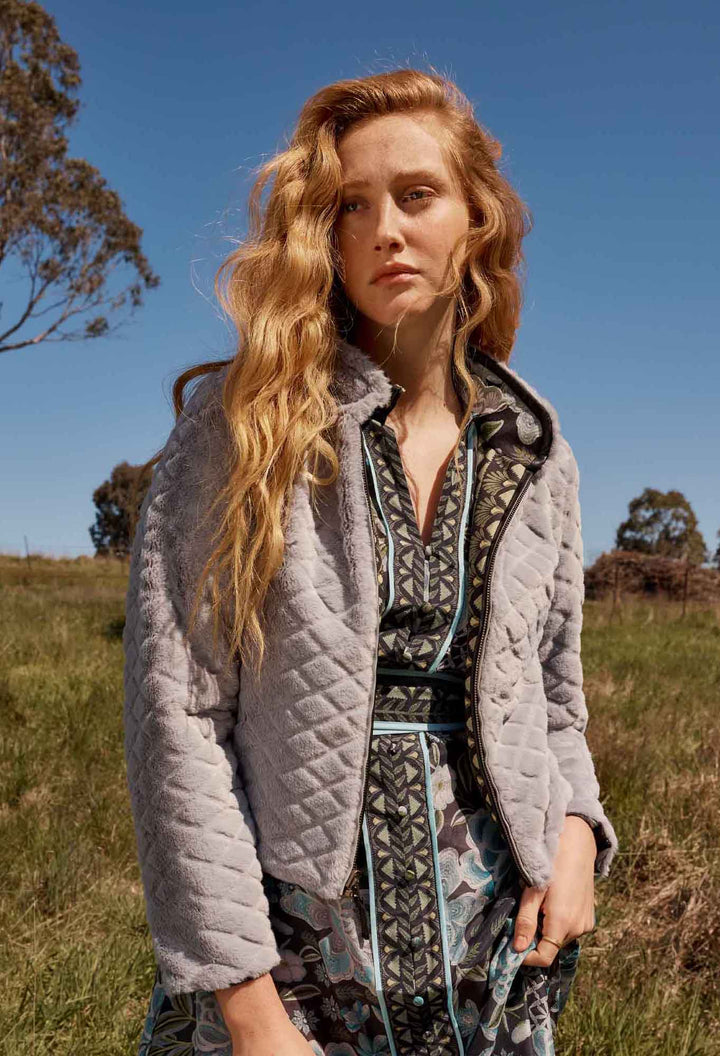 ONCE WAS Rylie Reversible Ponte Fur - Dahlia Fields Coats & Jackets Once Was