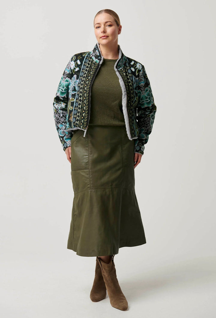ONCE WAS Rylie Reversible Ponte Fur - Dahlia Fields Coats & Jackets Once Was