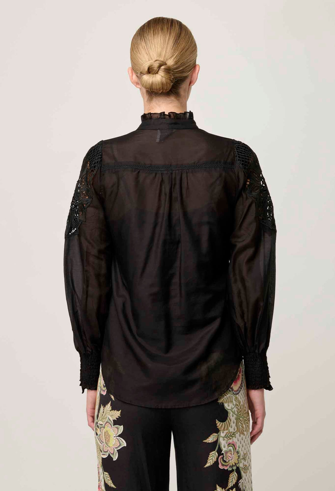 ONCE WAS Sevilla Cotton Silk Shirt - ONYX Blouse Once Was