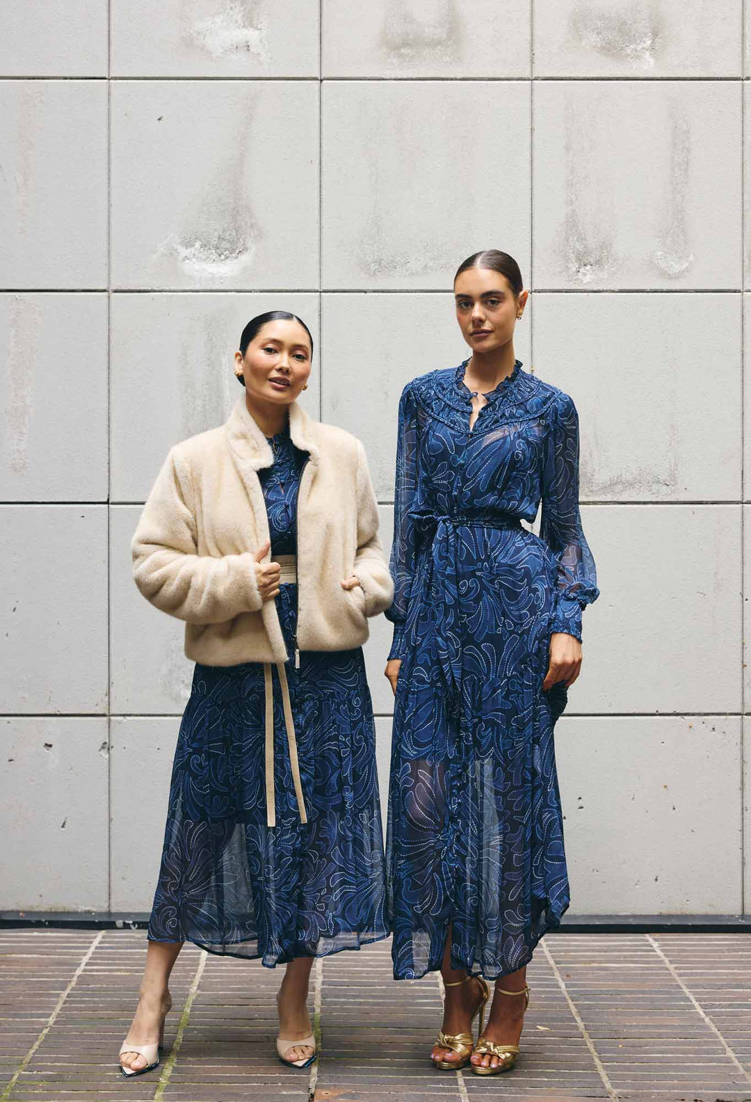 ONCE WAS Solana Viscose Chiffon Midi Dress in Altimira Dress Once Was