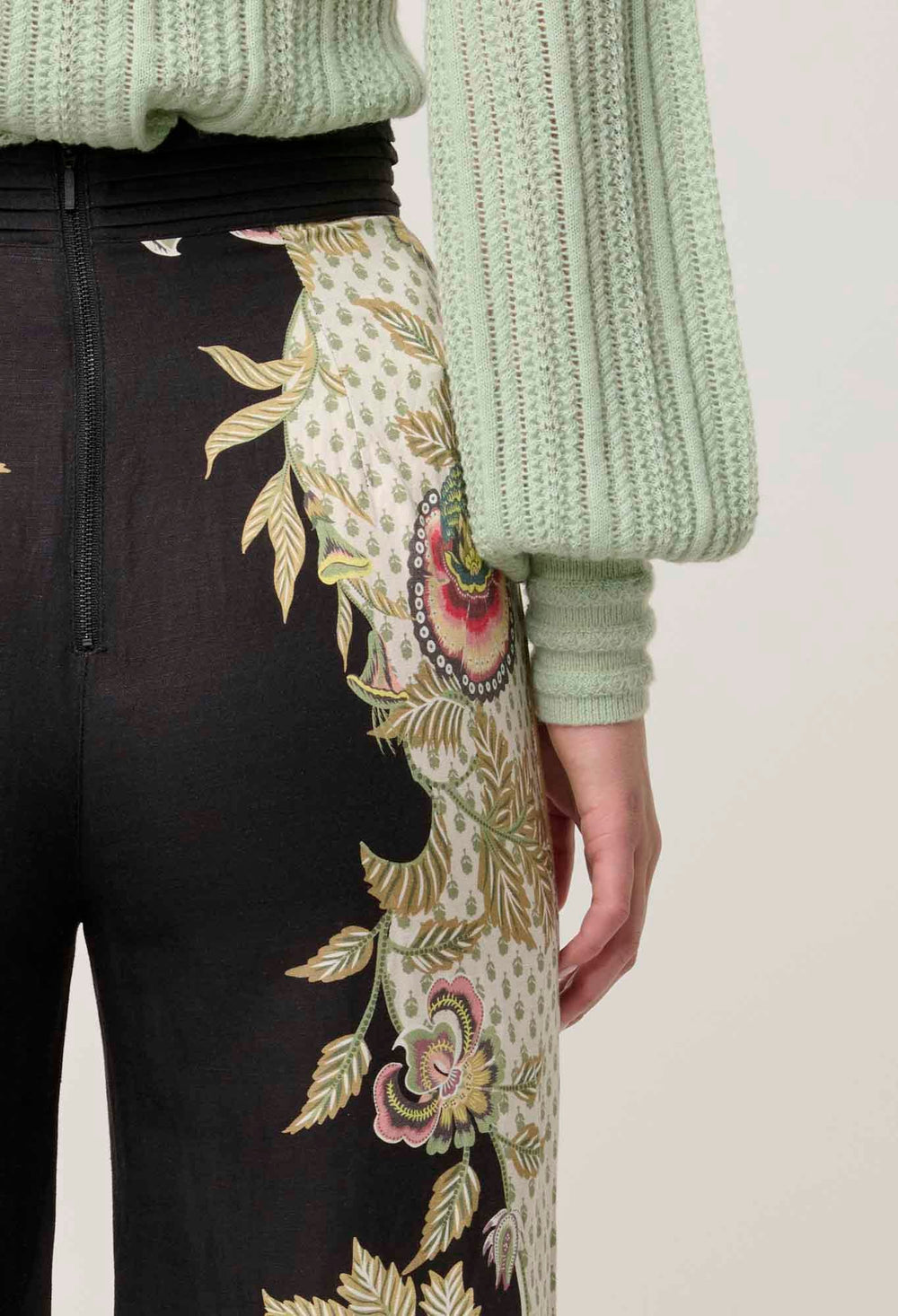 ONCE WAS Sylvan Merida Linen Viscose Pant in Mariposa Nero Pant Once Was
