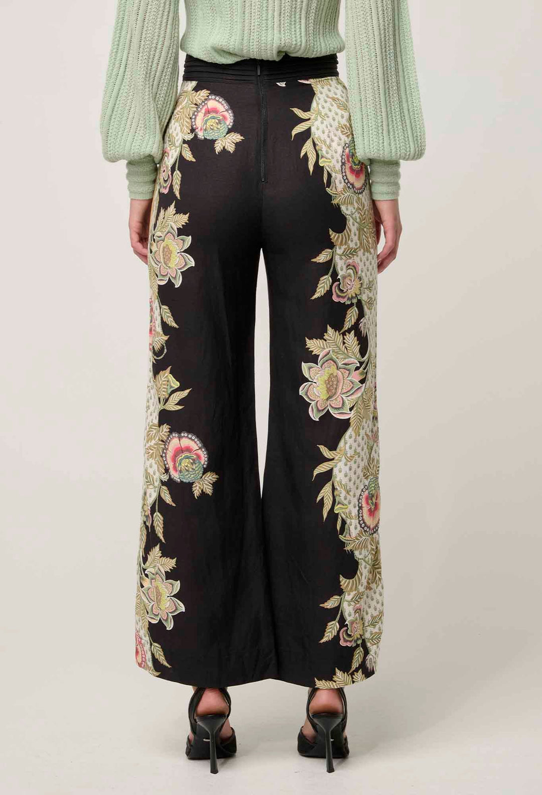 Sylvan Merida Linen Viscose Pant in Mariposa Nero Pant Once Was