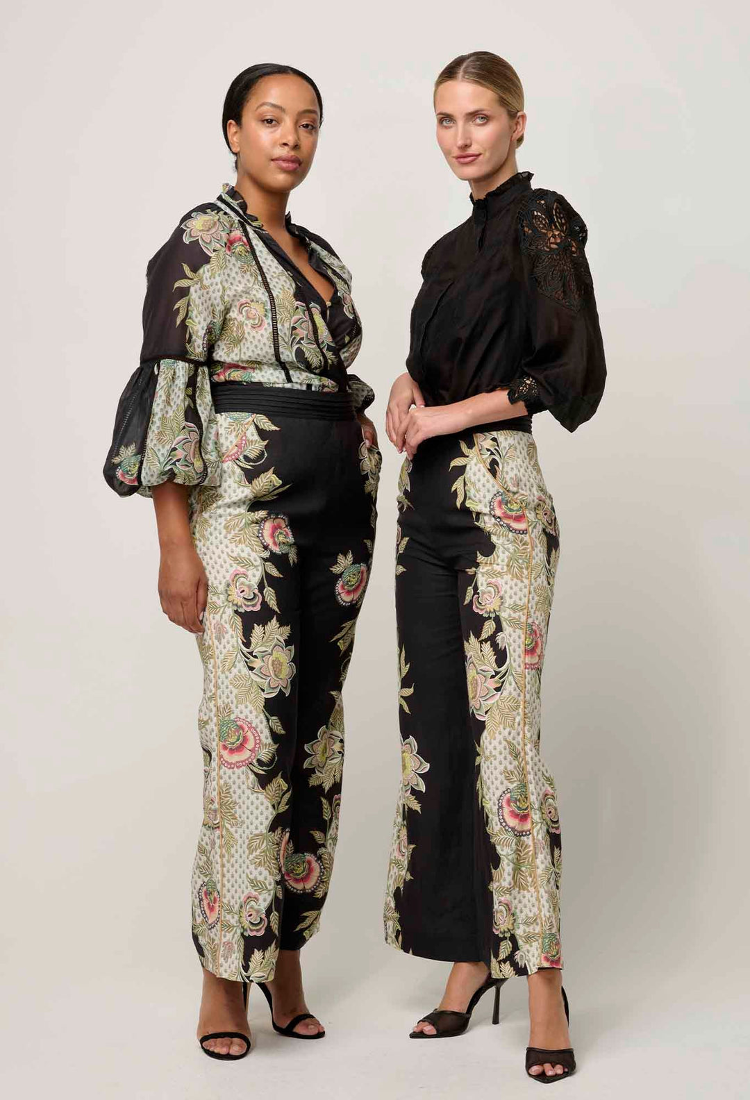 Sylvan Merida Linen Viscose Pant in Mariposa Nero Pant Once Was