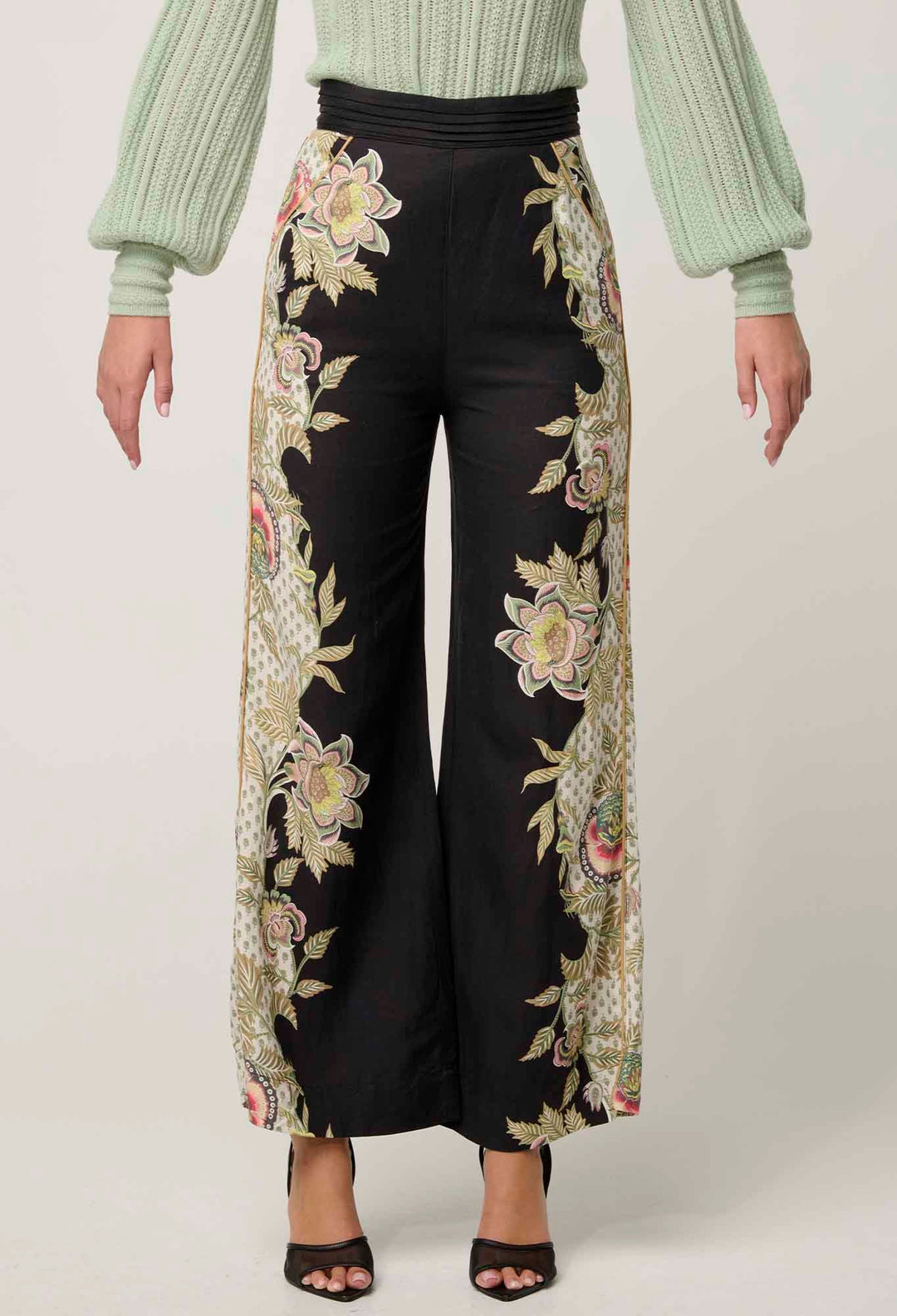 Sylvan Merida Linen Viscose Pant in Mariposa Nero Pant Once Was