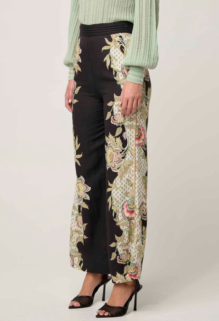 Sylvan Merida Linen Viscose Pant in Mariposa Nero Pant Once Was