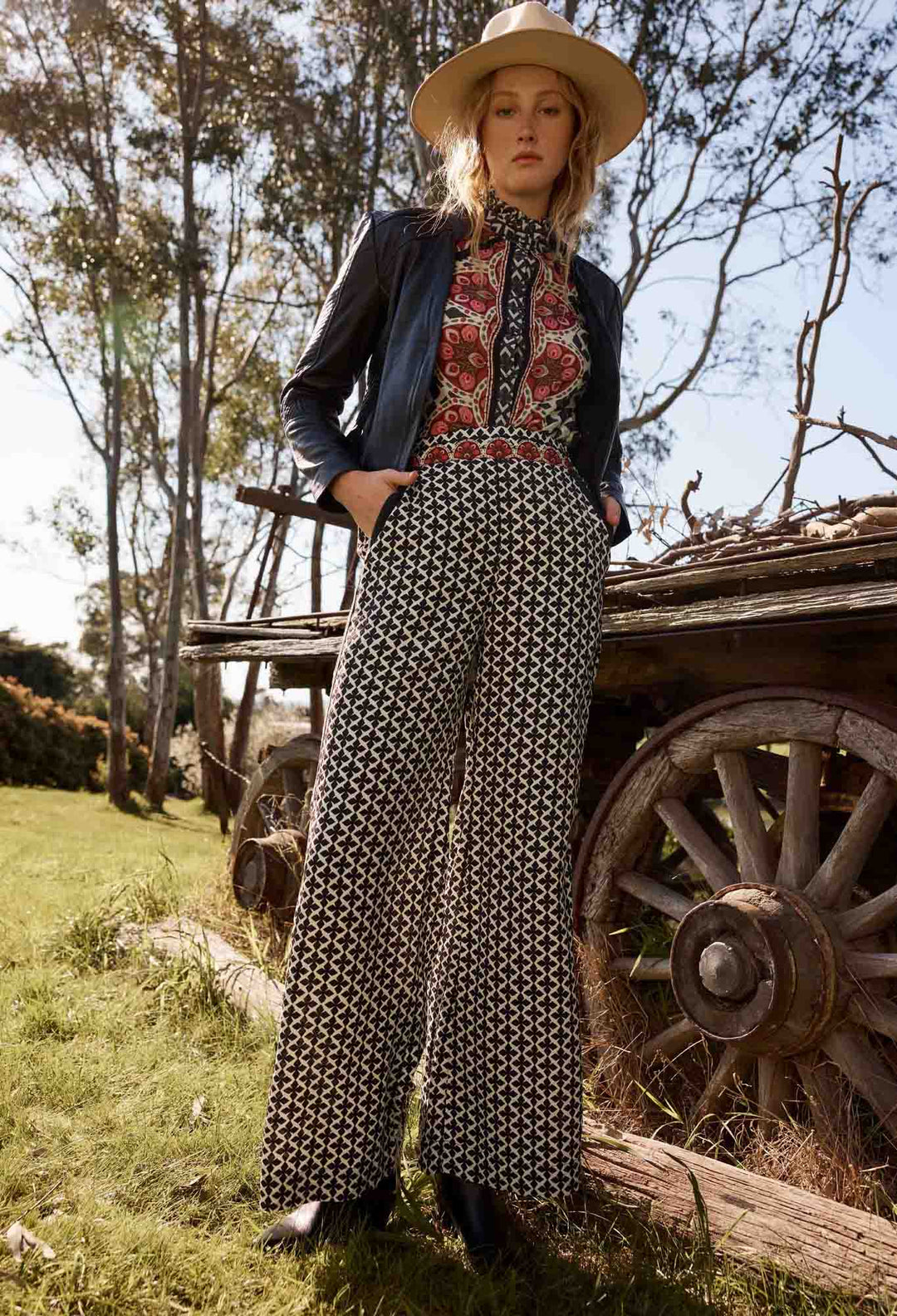 ONCE WAS Willow Viscose Dobby Pant in Country Tapestry Pant Once Was