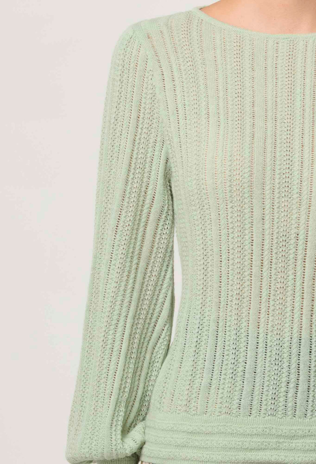 ONCE WASSolana Alpaca Wool Knit Top in Celadon knit Once Was