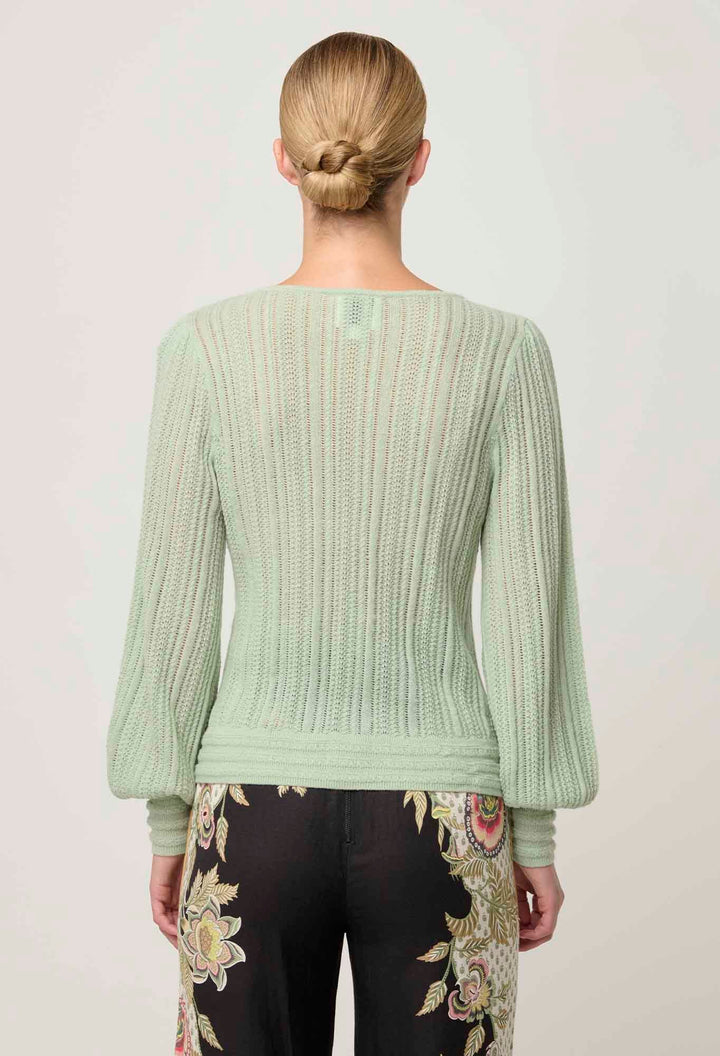 ONCE WASSolana Alpaca Wool Knit Top in Celadon knit Once Was