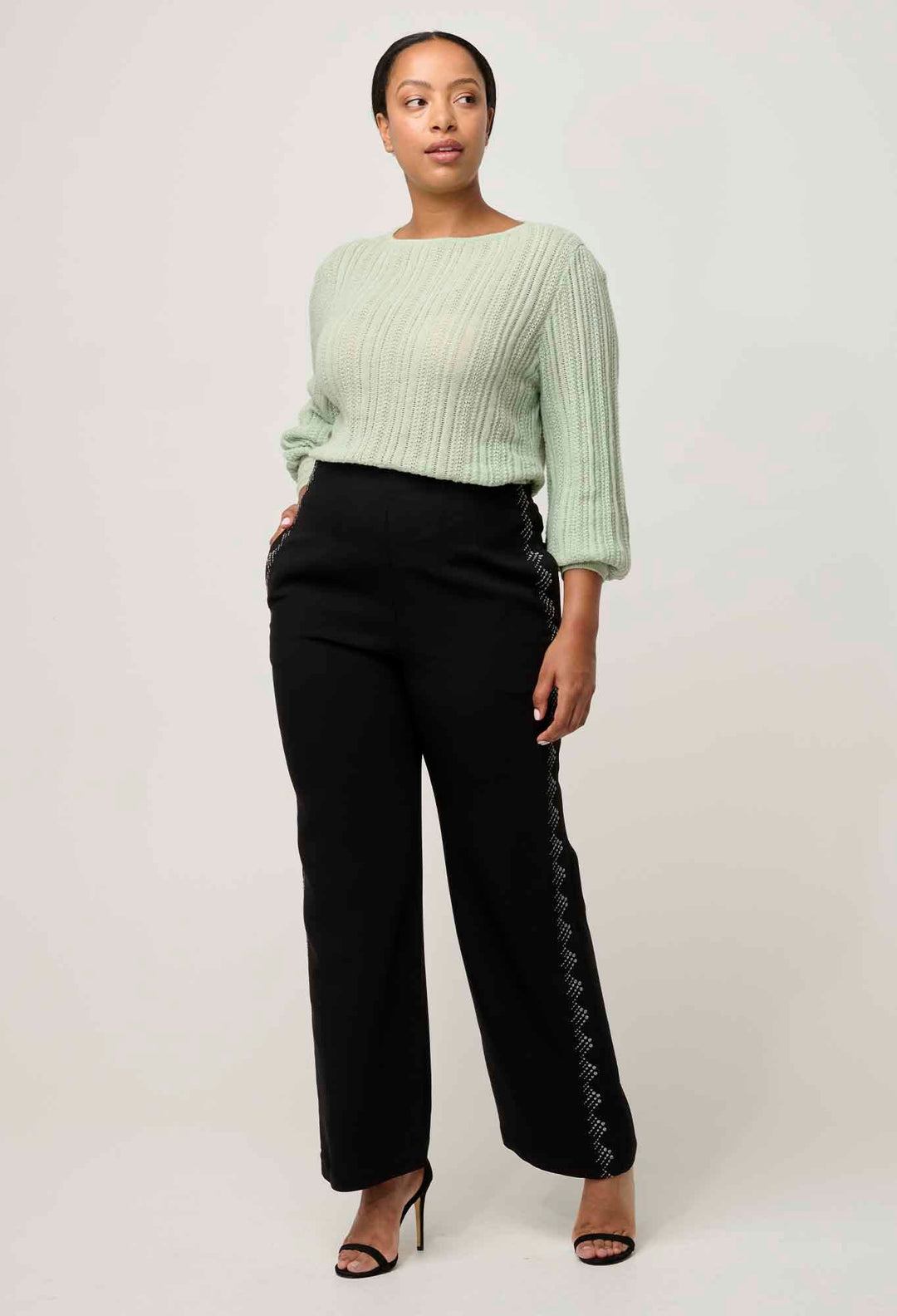 ONCE WASSolana Alpaca Wool Knit Top in Celadon knit Once Was