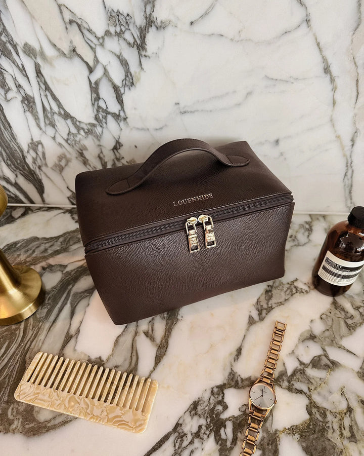 Orion Cosmetic Cosmetic Case - CHOCOLATE Cosmetic & Toiletry Bags Louenhide