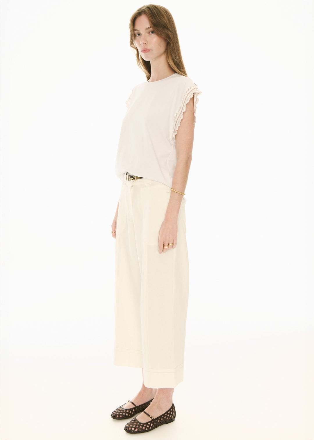 Oskar Cropped Pant - Ecru - Stanleyandstone