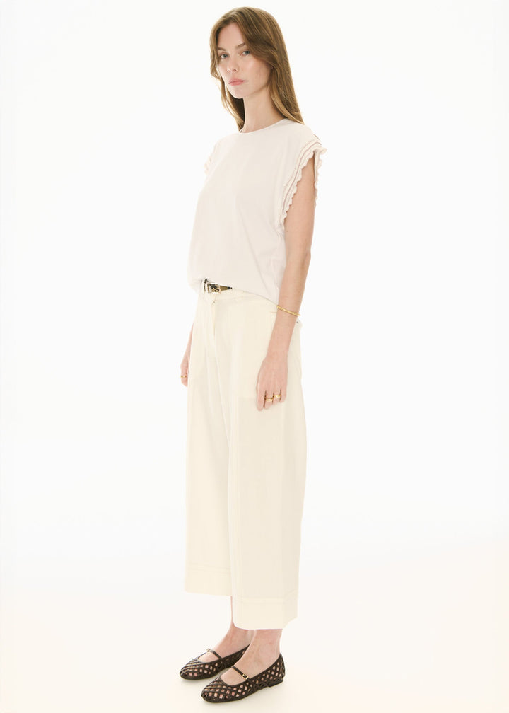 Oskar Cropped Pant - Ecru - Stanleyandstone