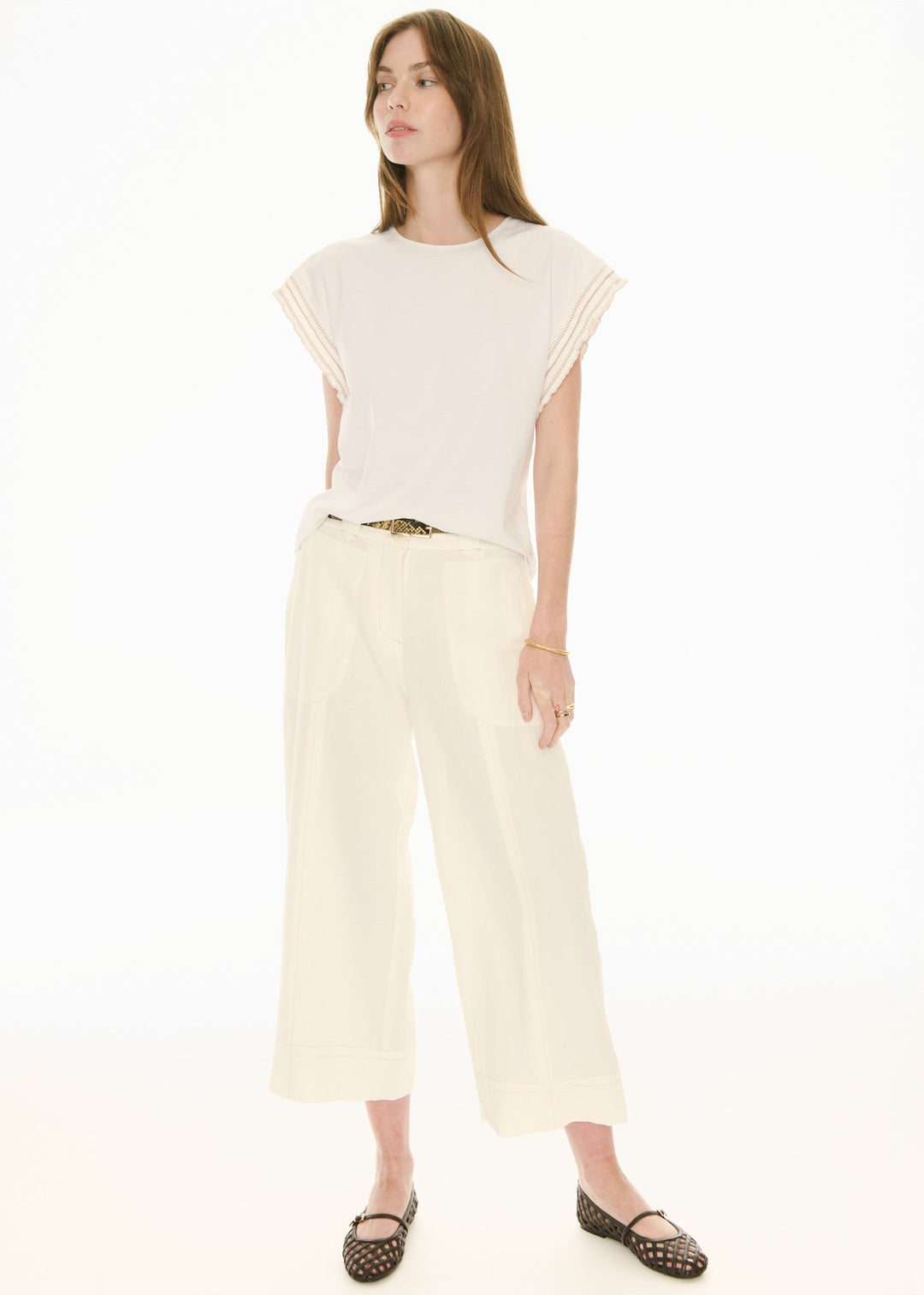 Oskar Cropped Pant - Ecru - Stanleyandstone