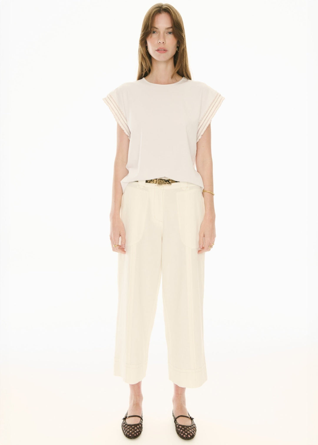 Oskar Cropped Pant - Ecru - Stanleyandstone