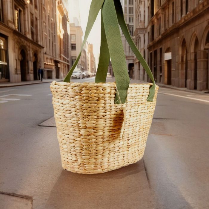 Oval Water Hyacinth Basket - OliveCanvas Handles basket Back to Baskets