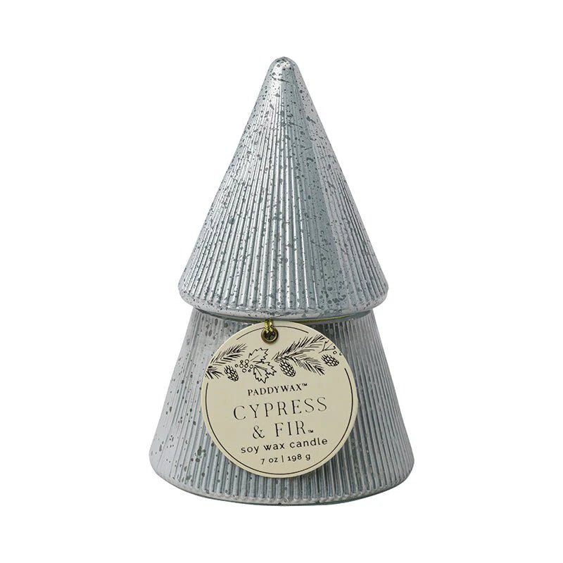 Paddywax - Cypress & Fir 7oz/198g White Stacked Tree Candle candle Paddywax