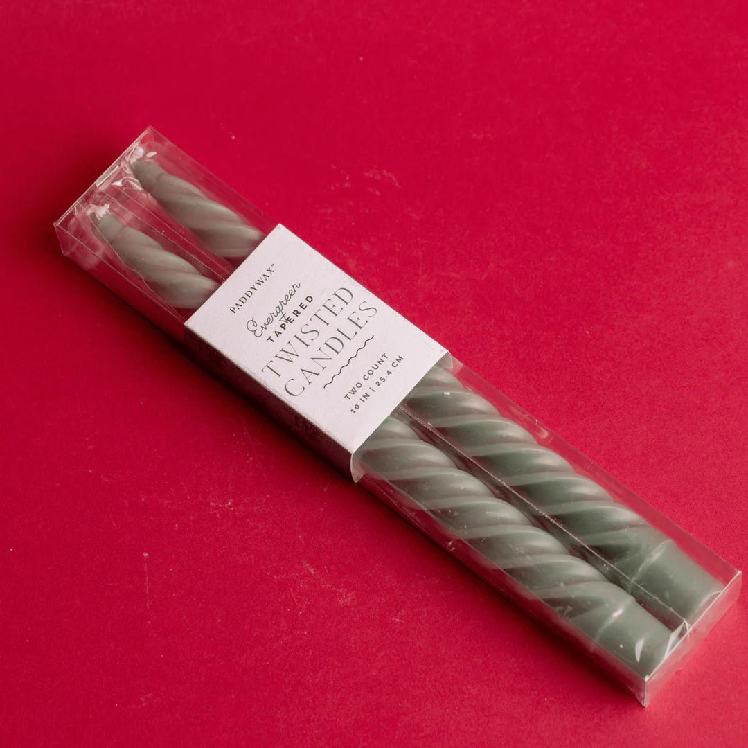 Paddywax -Cypress & Fir Twisted Tapers Evergreen Green - 2 Pack candle Paddywax