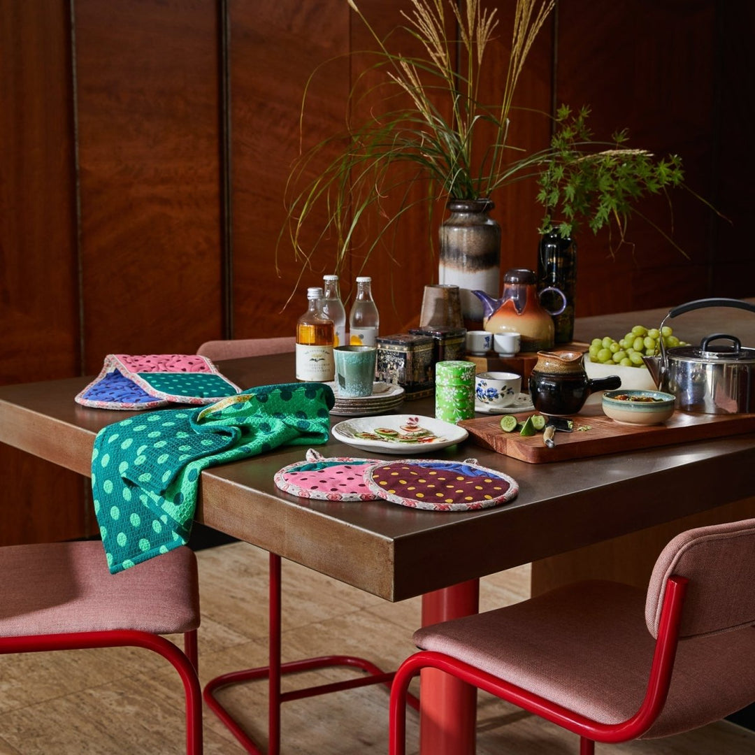 Paige Tea Towel - Verdant Sage &amp; Clare
