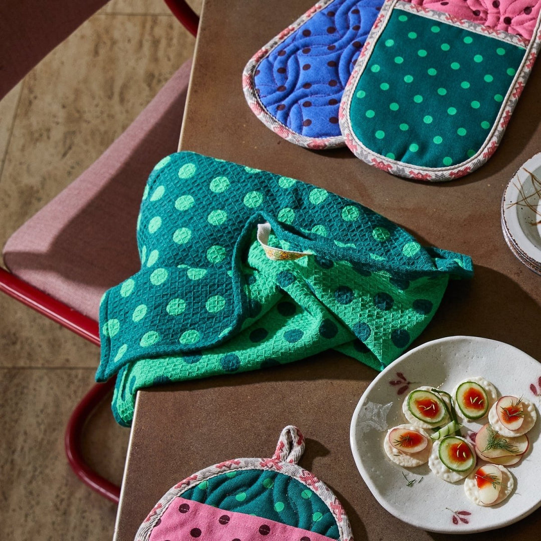 Paige Tea Towel - Verdant Sage &amp; Clare