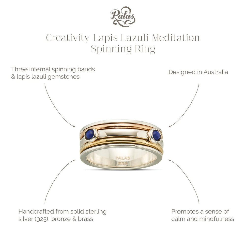 Palas Creativity Lapis Lazuli Meditation Spin Ring ring Palas