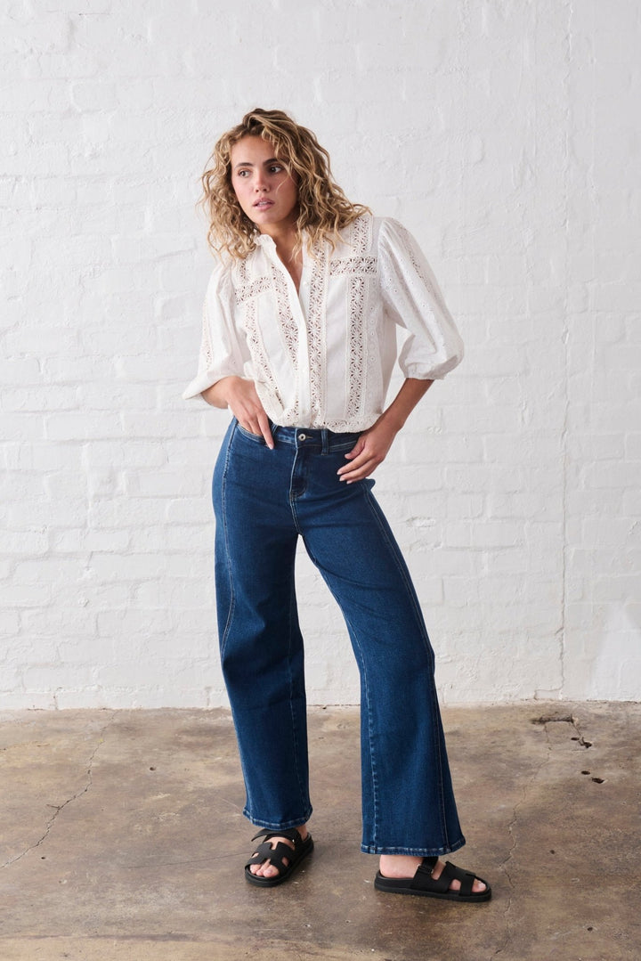 Palazzo Jean - Mid Washed Blue Kireina
