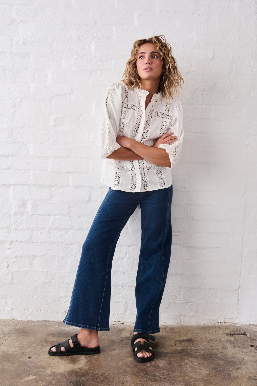 Palazzo Jean - Mid Washed Blue Kireina