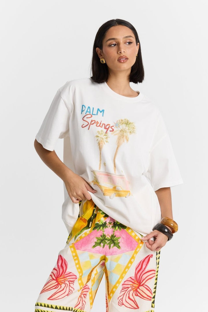 Palm Springs Oversize Tee Tee shirt MAKU THE LABEL Oversize White XS