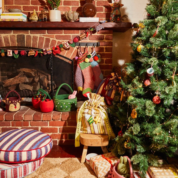 Palmina Knitted Stocking - Crimson Sage & Clare