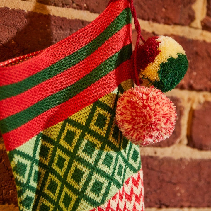 Palmina Knitted Stocking - Crimson Sage & Clare