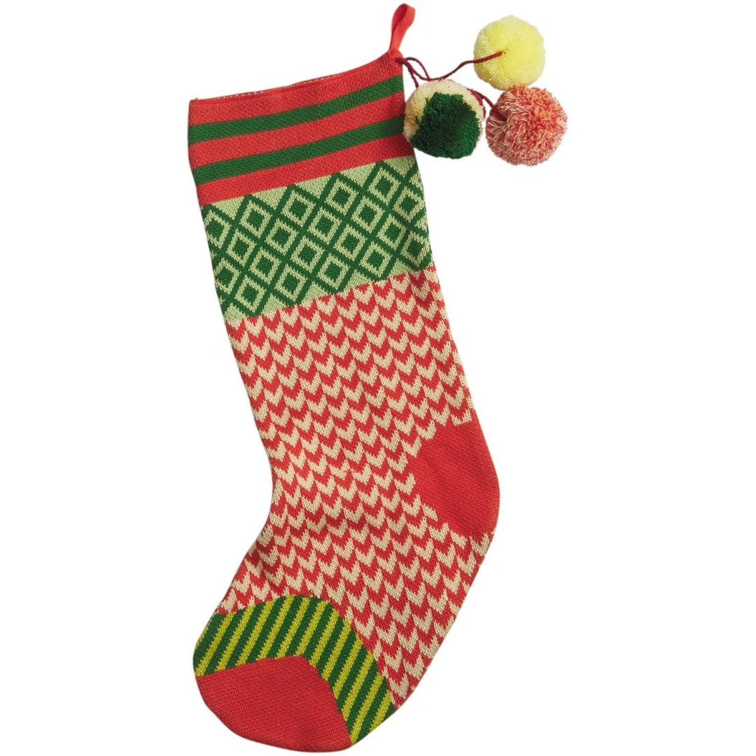 Palmina Knitted Stocking - Crimson Sage & Clare