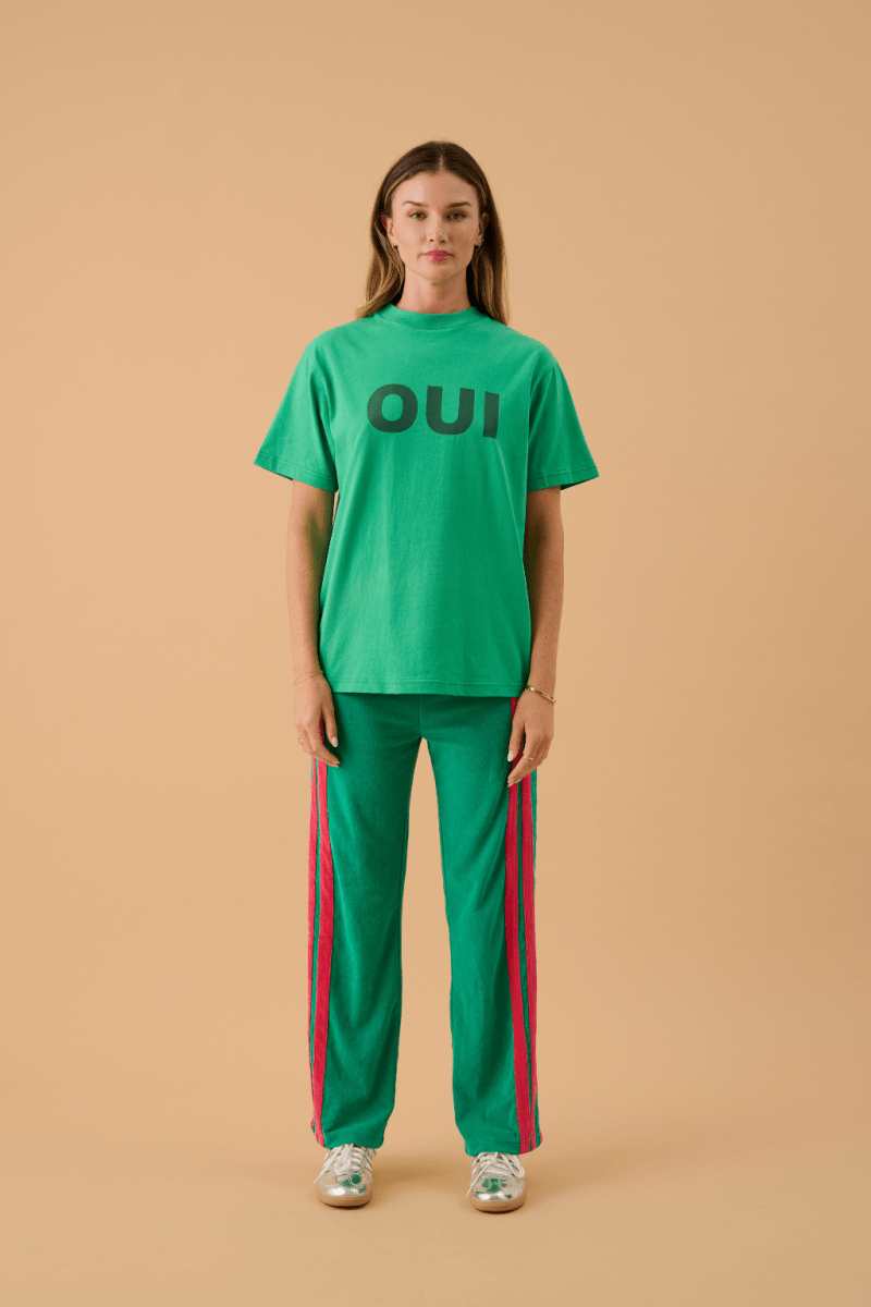 Parisienne Tee Tropical Green Tee shirt Araminta James