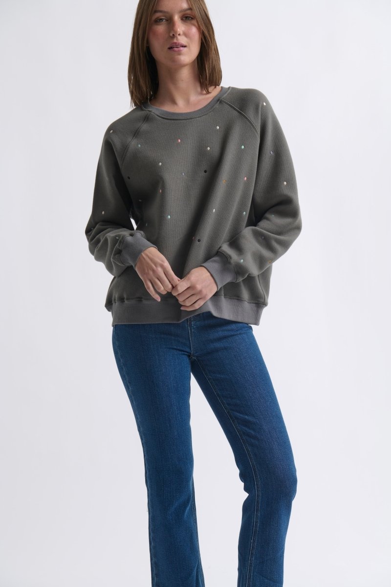 Patti Sweatshirt | Dot - Licorice Kireina Australia