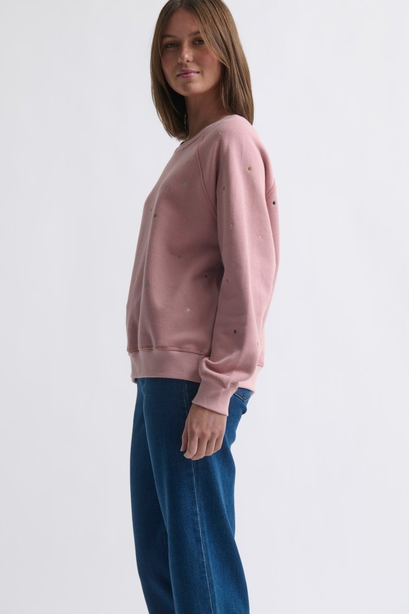Patti Sweatshirt | Dots - Musk Pink Kireina Australia