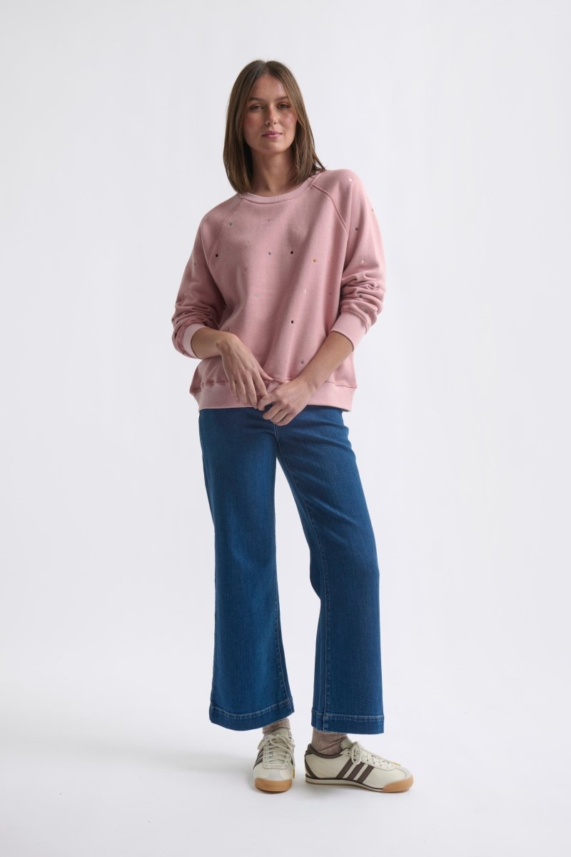 Patti Sweatshirt | Dots - Musk Pink Kireina Australia