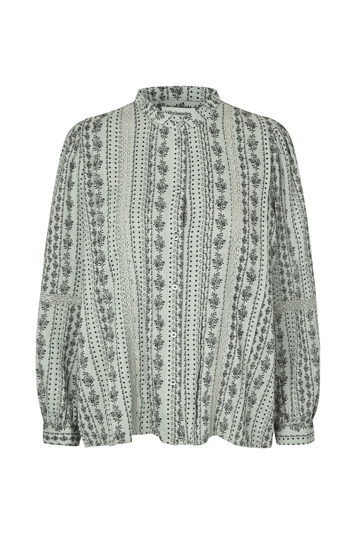 Paulina Shirt LS - Dusty Green Blouse Lollys Laundry