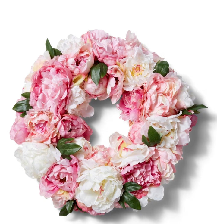 Peony Angelica Wreath - Soft mixed pink and White christmas Elme Living