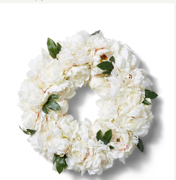 Peony Angelica Wreath - Soft White christmas Elme Living