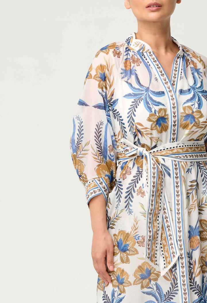 PETITE Carmen Cotton Silk Maxi Dress in Golden Medina - Stanleyandstone