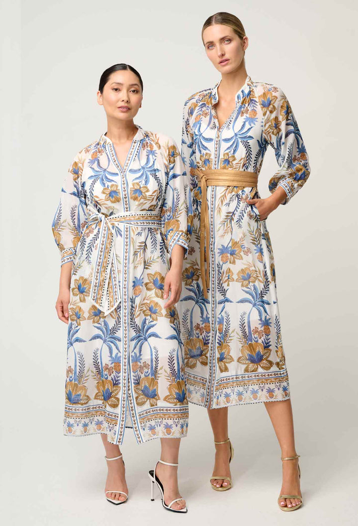 PETITE Carmen Cotton Silk Maxi Dress in Golden Medina - Stanleyandstone