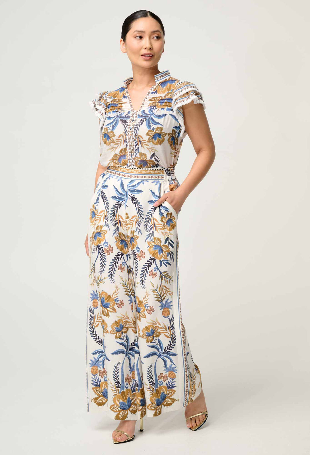 PETITE Willow Linen Viscose Pant in Golden Medina - Stanleyandstone