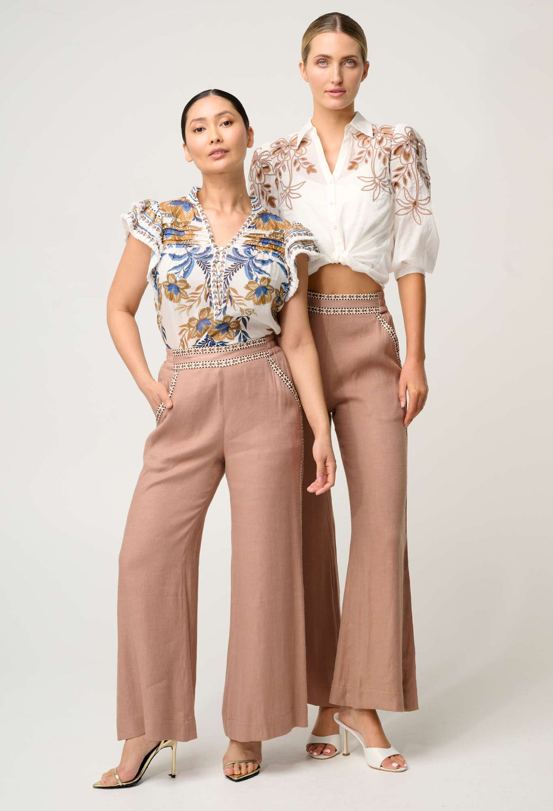 PETITE Zara Linen Viscose Pant in Dune - Stanleyandstone