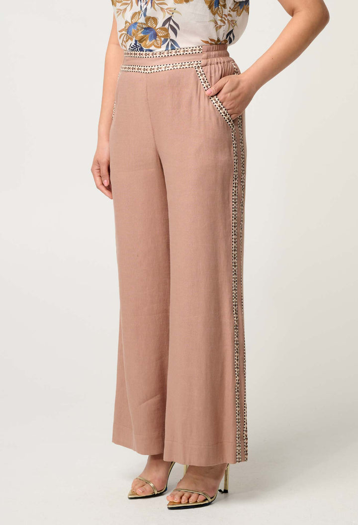PETITE Zara Linen Viscose Pant in Dune - Stanleyandstone