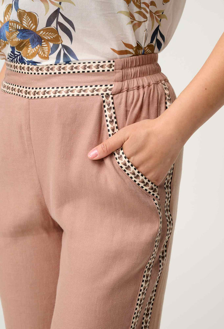 PETITE Zara Linen Viscose Pant in Dune - Stanleyandstone