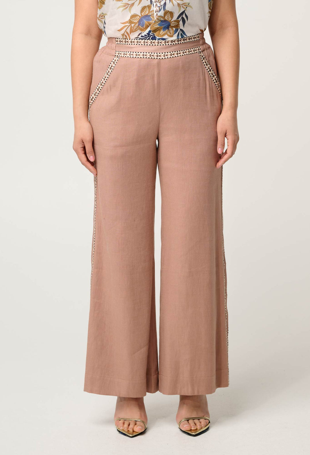 PETITE Zara Linen Viscose Pant in Dune - Stanleyandstone